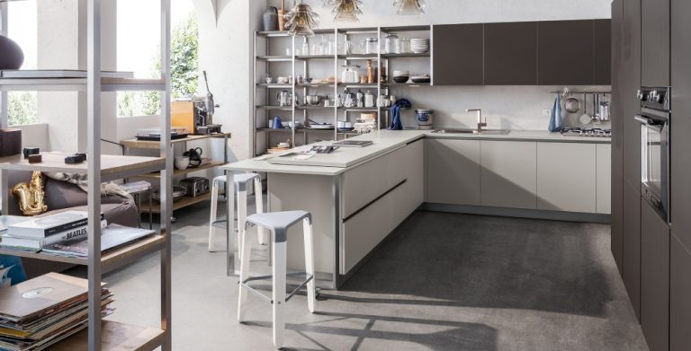 Veneta Cucine: Start Time.J Play Rovere Medio 696, Smart Antracite 349, Smart Grigio 347
